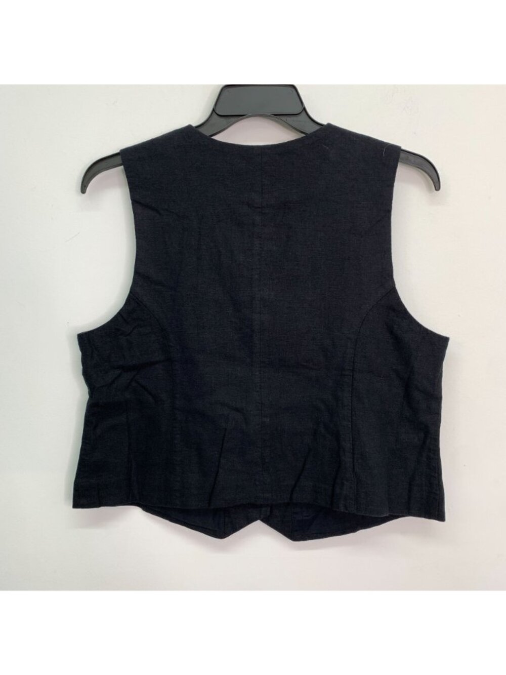 Express Women's Vest XL Classic Fit V-Neck Button Up Linen Vest Black Size XL - Picture 2 of 7